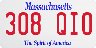 MA license plate 308QI0