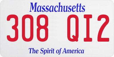 MA license plate 308QI2