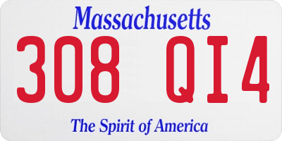 MA license plate 308QI4
