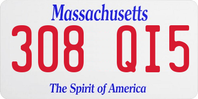 MA license plate 308QI5