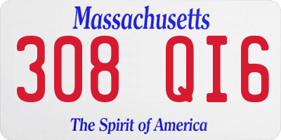 MA license plate 308QI6