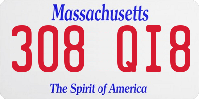 MA license plate 308QI8
