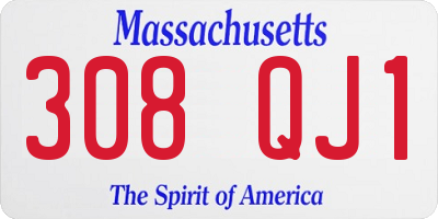 MA license plate 308QJ1