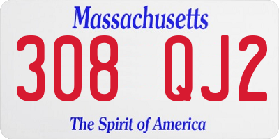 MA license plate 308QJ2