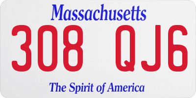 MA license plate 308QJ6