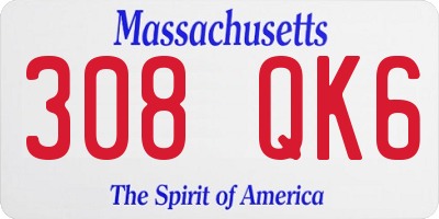 MA license plate 308QK6