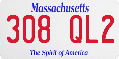 MA license plate 308QL2