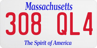 MA license plate 308QL4