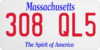 MA license plate 308QL5