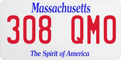 MA license plate 308QM0