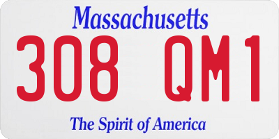 MA license plate 308QM1
