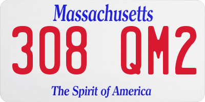 MA license plate 308QM2