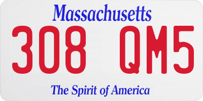 MA license plate 308QM5