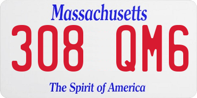 MA license plate 308QM6