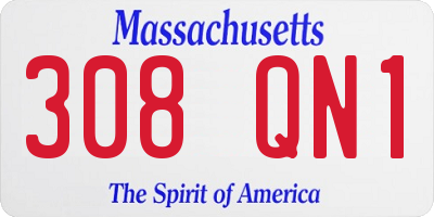 MA license plate 308QN1