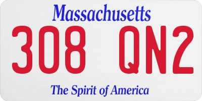 MA license plate 308QN2