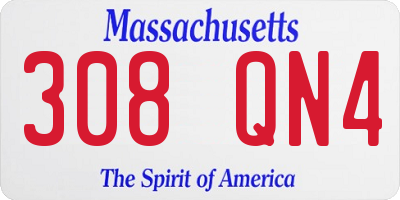 MA license plate 308QN4