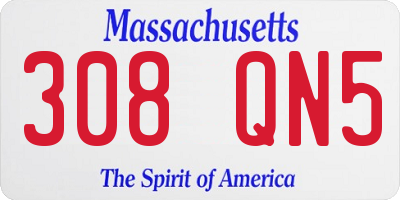 MA license plate 308QN5