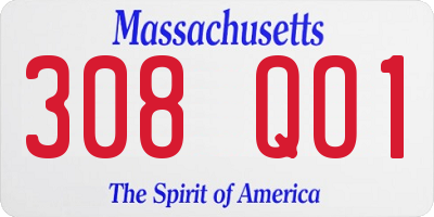 MA license plate 308QO1