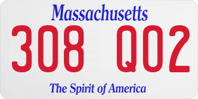 MA license plate 308QO2