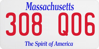 MA license plate 308QO6