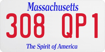 MA license plate 308QP1