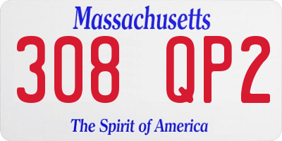 MA license plate 308QP2