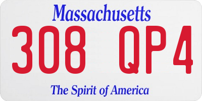 MA license plate 308QP4