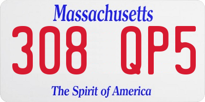 MA license plate 308QP5