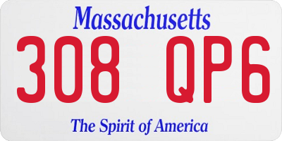 MA license plate 308QP6