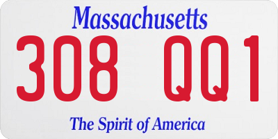MA license plate 308QQ1