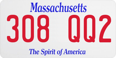 MA license plate 308QQ2