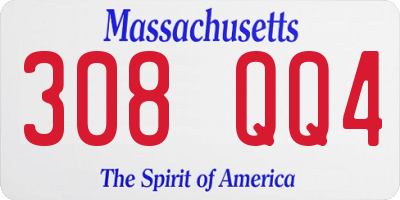 MA license plate 308QQ4