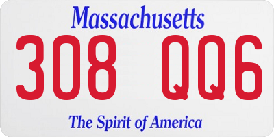 MA license plate 308QQ6