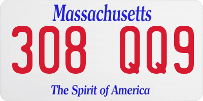 MA license plate 308QQ9