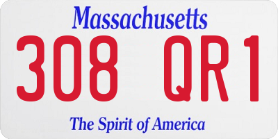 MA license plate 308QR1