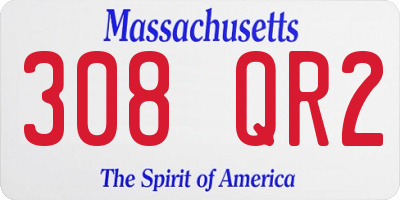 MA license plate 308QR2