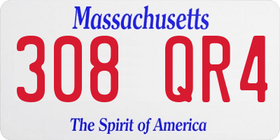 MA license plate 308QR4