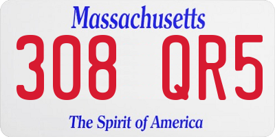 MA license plate 308QR5