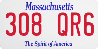 MA license plate 308QR6