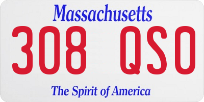 MA license plate 308QS0
