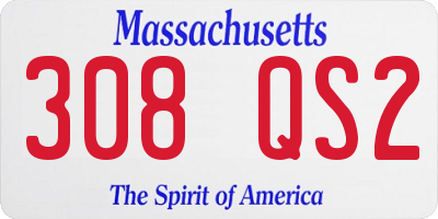 MA license plate 308QS2