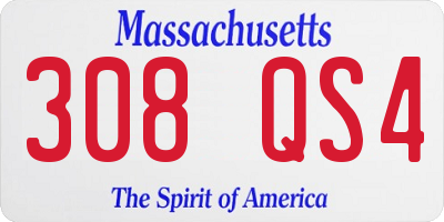 MA license plate 308QS4