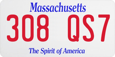 MA license plate 308QS7