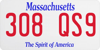 MA license plate 308QS9