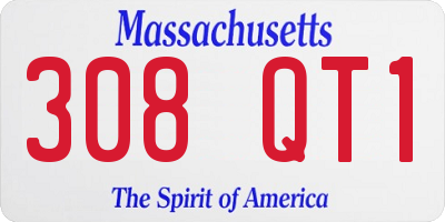 MA license plate 308QT1