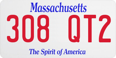 MA license plate 308QT2
