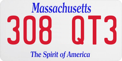 MA license plate 308QT3