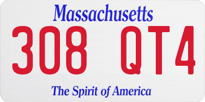 MA license plate 308QT4