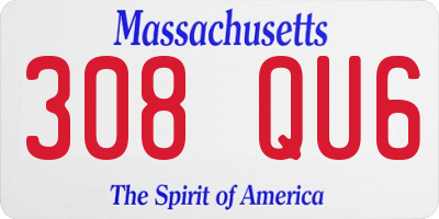 MA license plate 308QU6